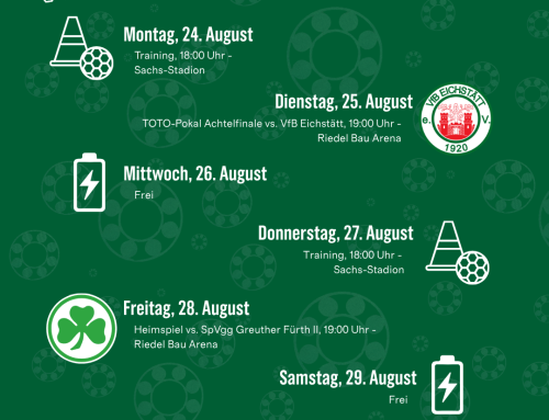 Schnüdel-Wochenfahrplan 24.-30.08.2026: Zwei Heimspiele in unserer Riedel Bau Arena