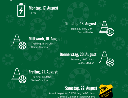Schnüdel-Wochenfahrplan 17.-23.08.2026: Auswärts bei der DJK Vilzing