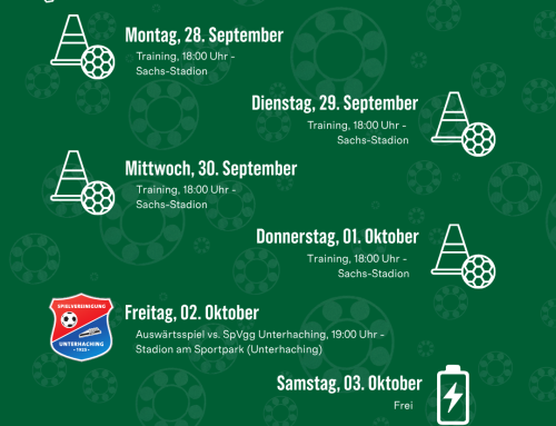 Schnüdel-Wochenfahrplan 28.09.-04.10.2026: Auswärtsspiel in Unterhaching